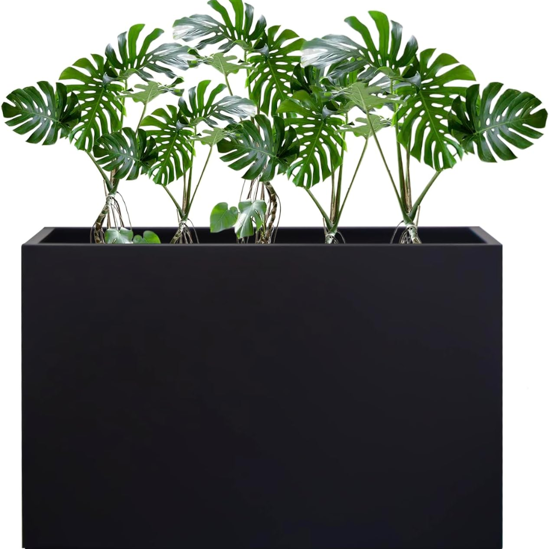 Galvanized Steel Planter with  Plants-Aldronix
