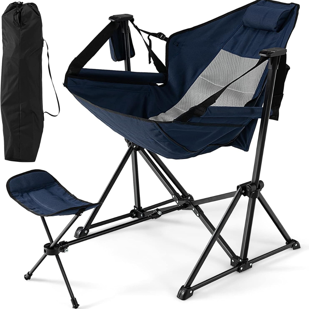 Folding Swing Chair with Retractable Footrest-Aldronix