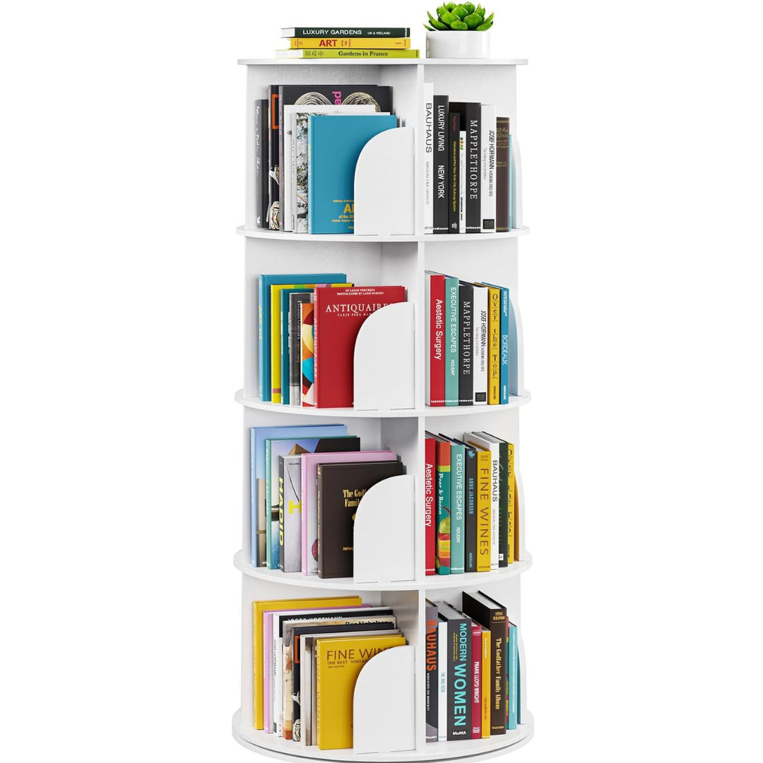 Rotating Bookshelf Tower-Aldronix