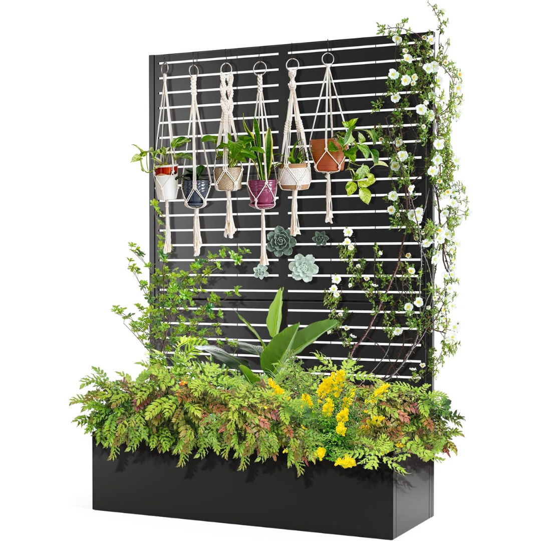 Metal Raised Garden Bed with Trellis-Aldronix