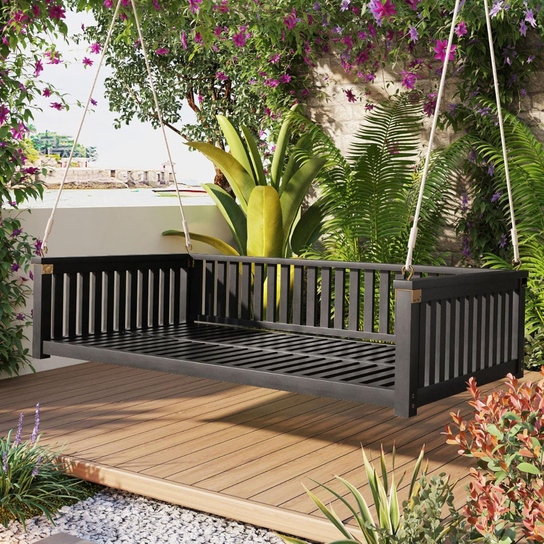 Porch Swing with Ropes for Backyard-Aldronix