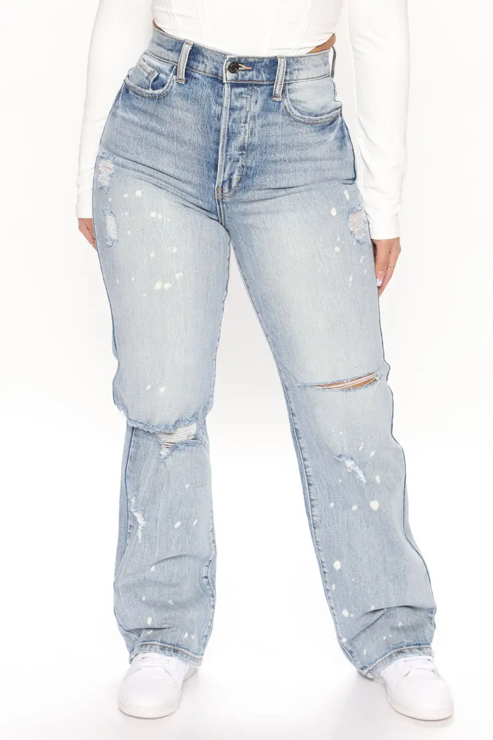 High School Sweetheart 90's Straight Leg Dad Jeans - Vintage Blue Wash-Aldronix