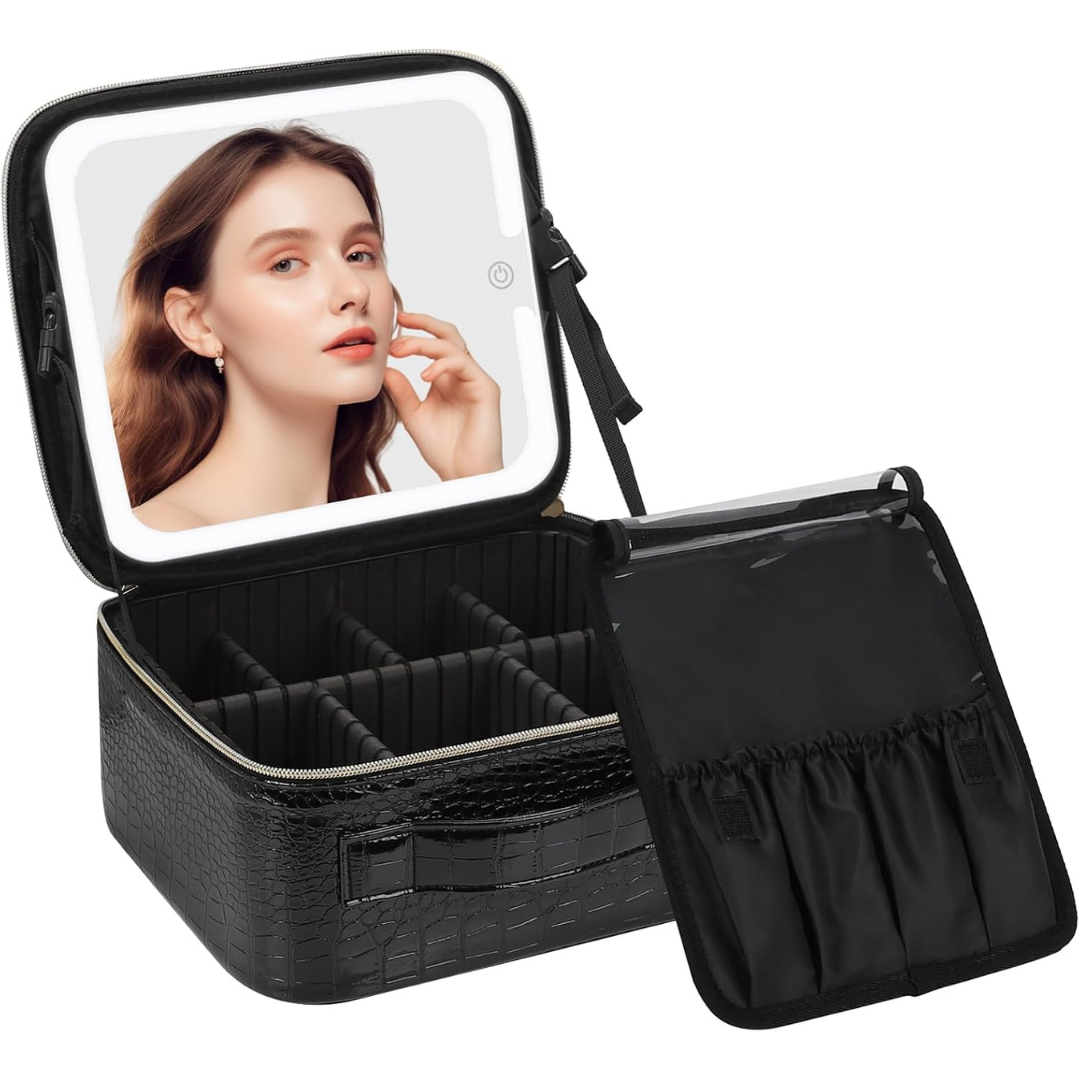Makeup Bag with LED Mirror-Aldronix