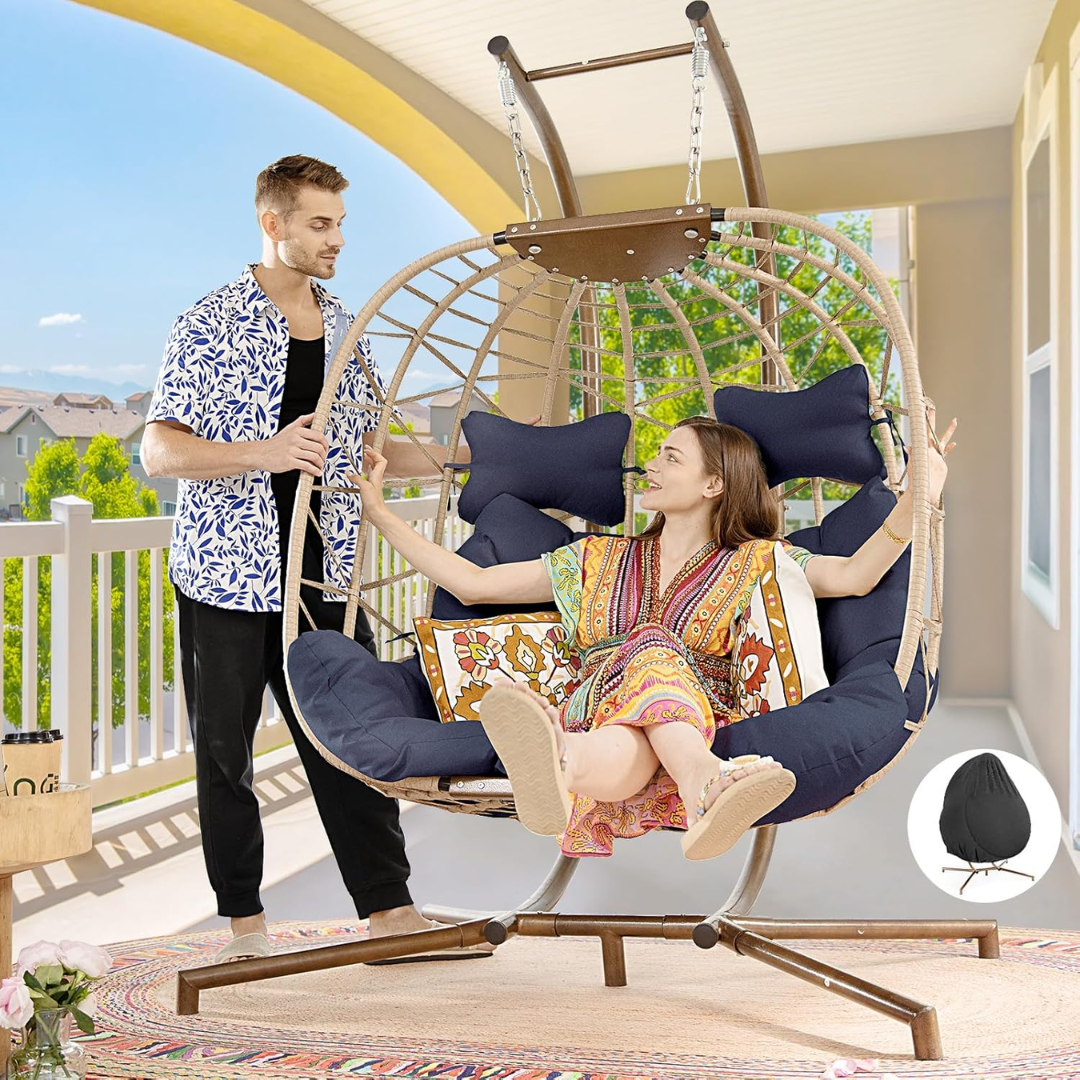 Double Swing Egg Chair-Aldronix