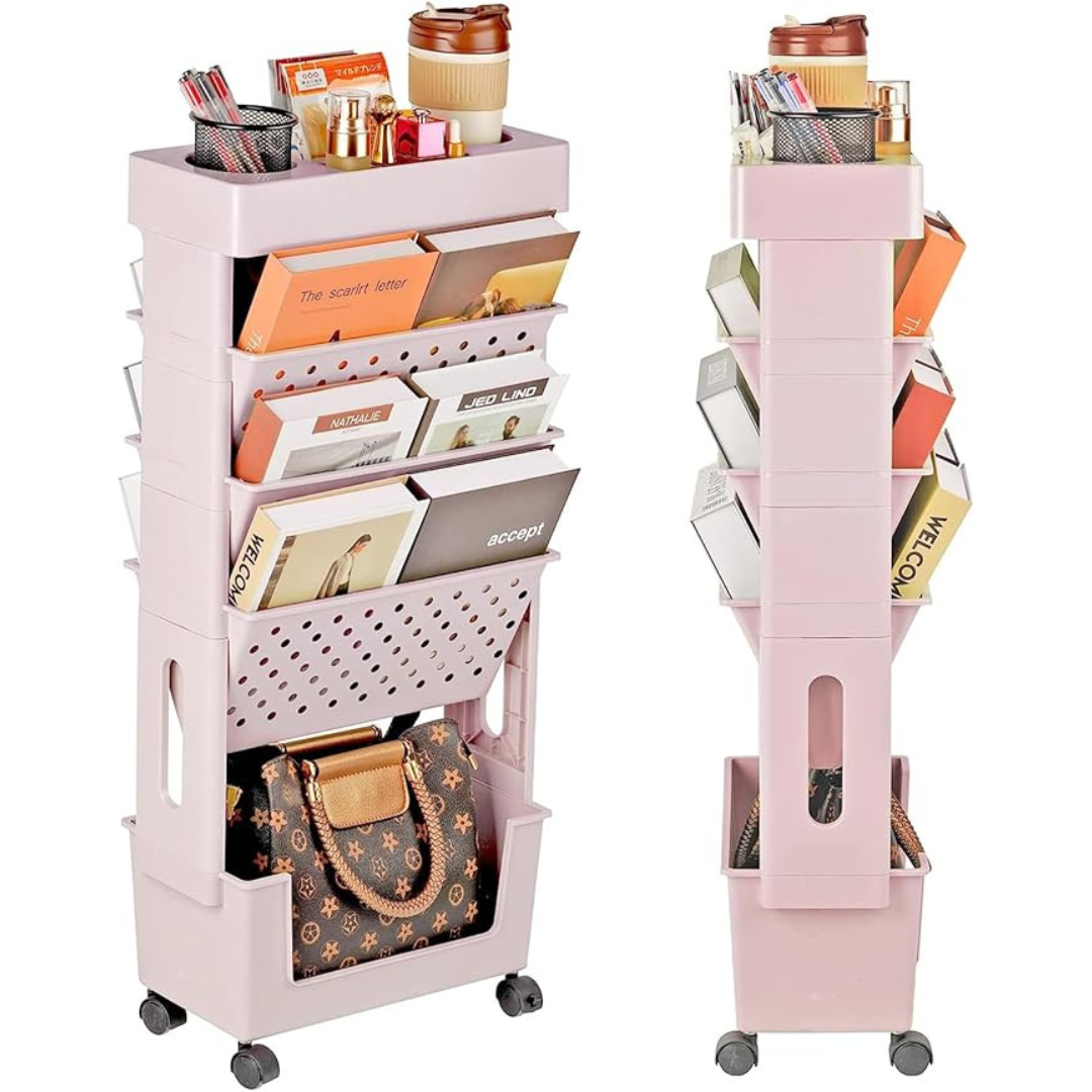 Movable Bookshelf Cart-Aldronix