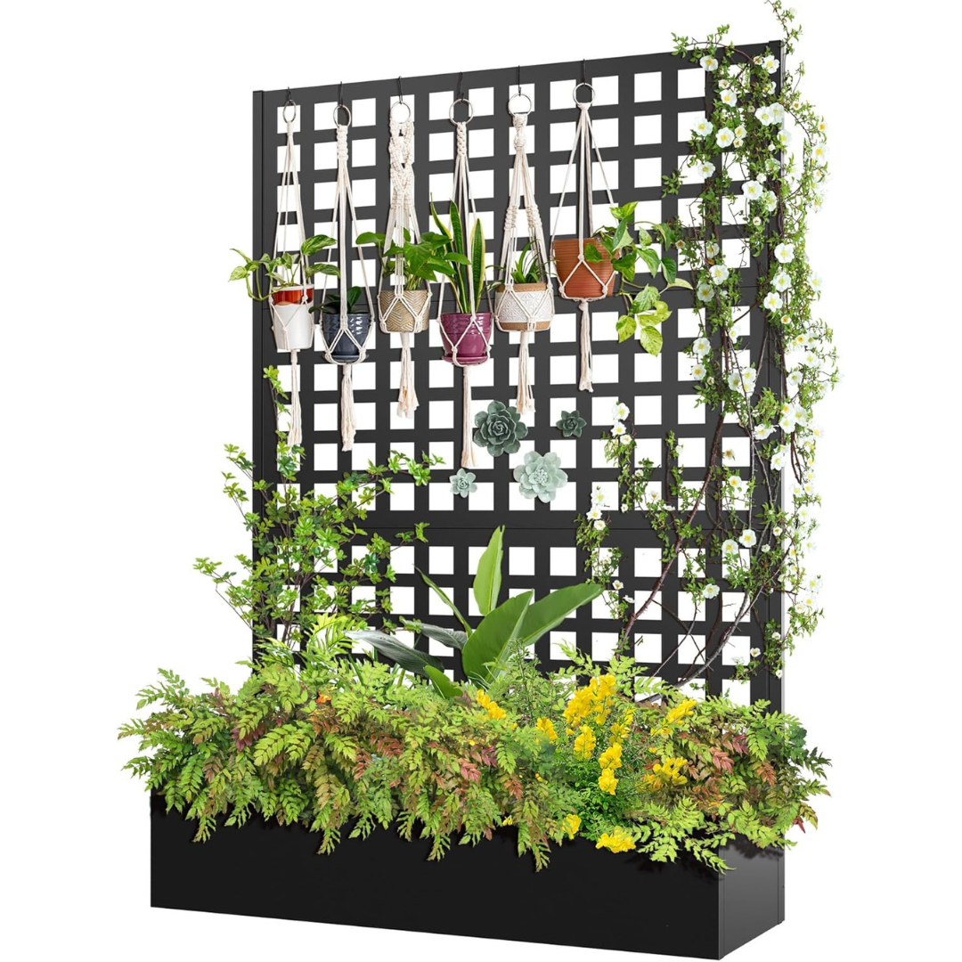 Metal Raised Garden Bed with Trellis-Aldronix