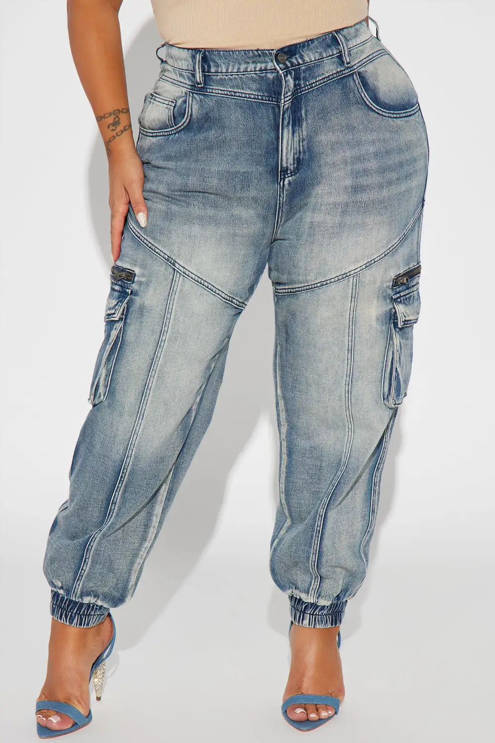 Superstitions Tinted Denim Joggers - Medium Wash-Aldronix