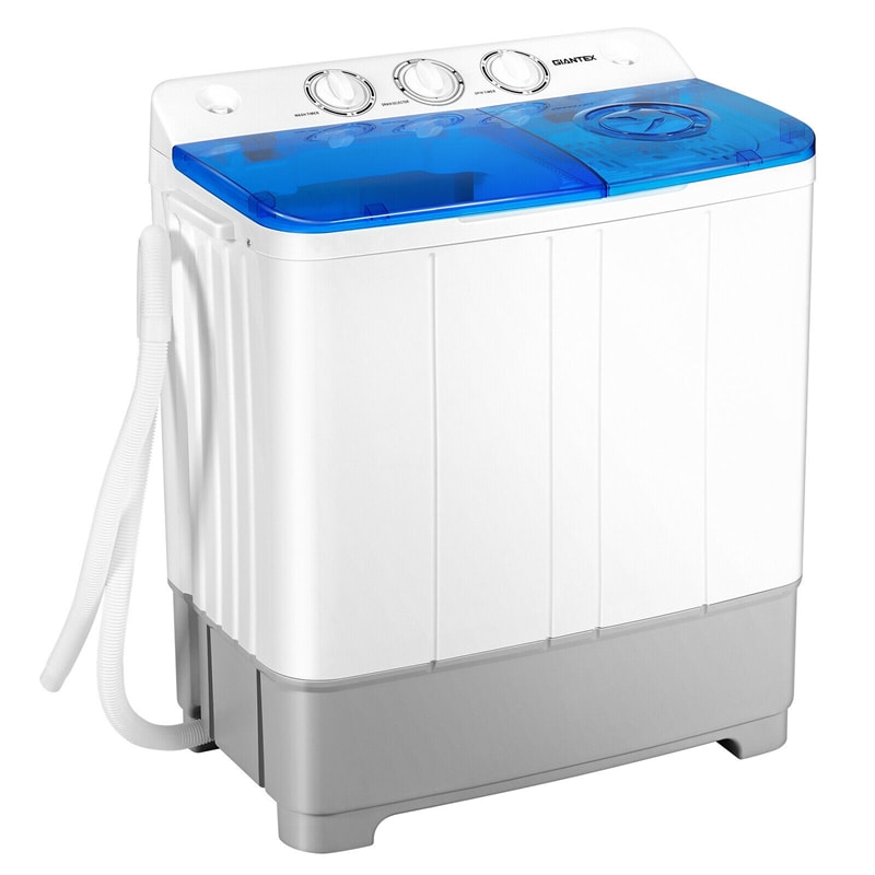 22 lbs Portable Mini Twin Tub Washing Machine 2-in-1 Laundry Washer Dryer Combo-Aldronix
