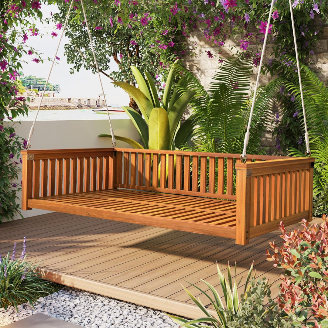 Porch Swing with Ropes for Backyard-Aldronix