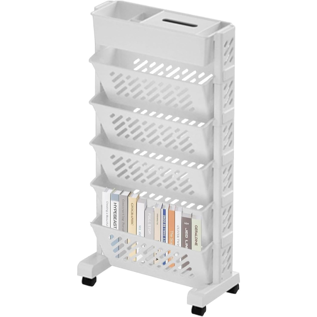 Movable Bookshelf Cart-Aldronix