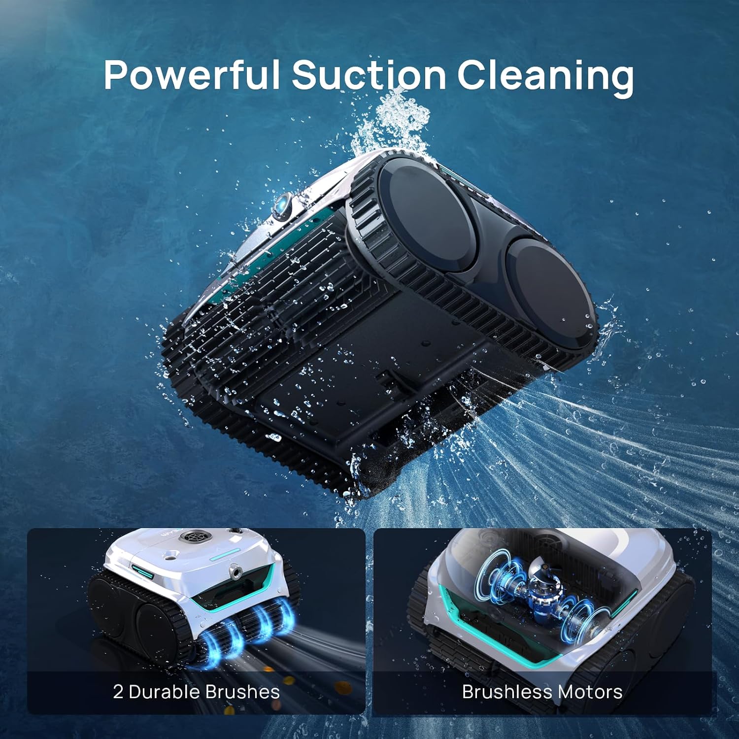 (2025 New)  C2 Vision Robotic Pool Vacuum with AI Camera, Ultra-Fine Filtration Pool Cleaners for Above&Inground Pools, Comprehensive 8 Mode, Wall Climbing, Smart Navigation, Gray-Aldronix