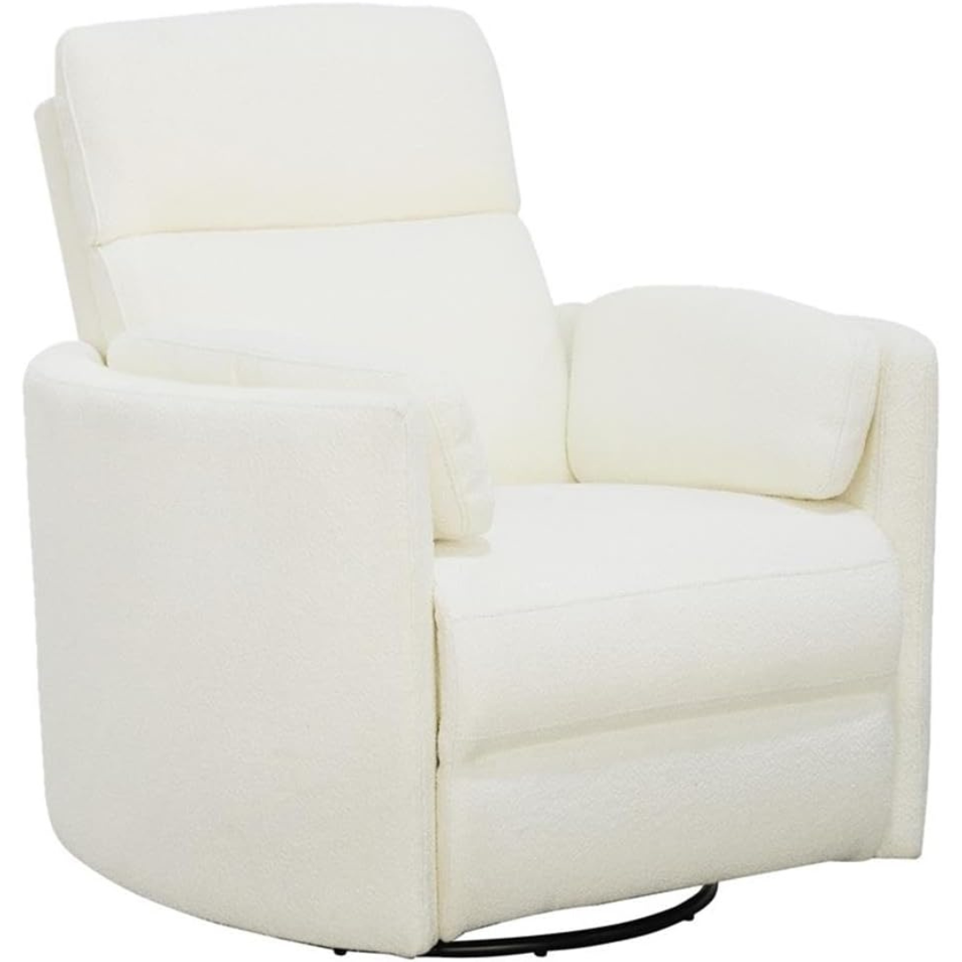 Swivel Glider Recliner in Ivory-Aldronix