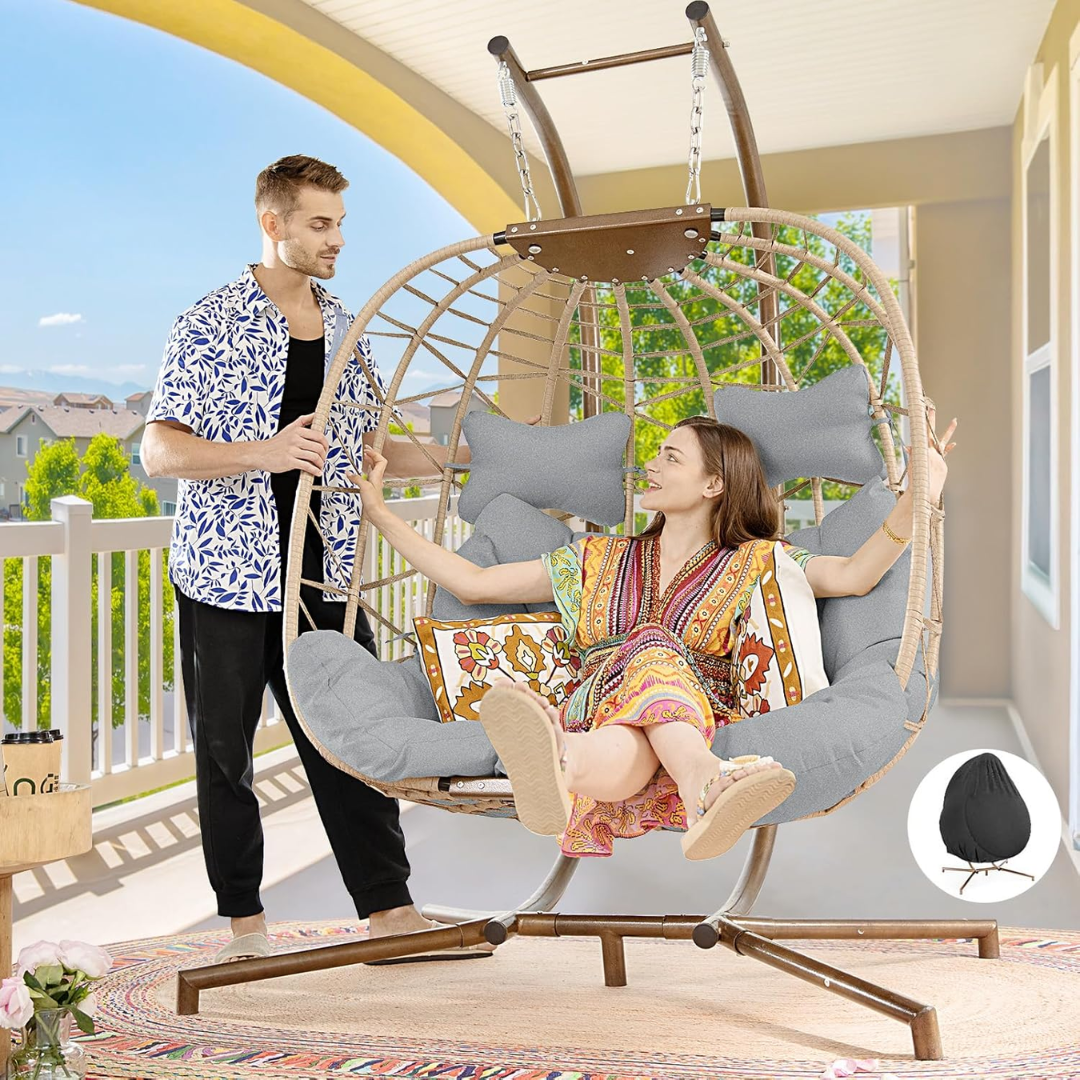 Double Swing Egg Chair-Aldronix