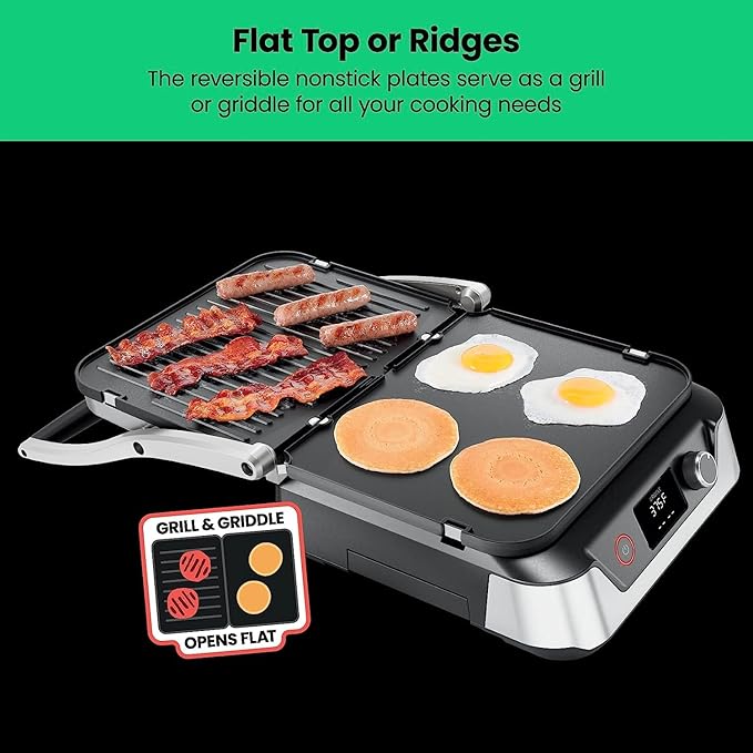 Prensa Panini Digital 5 en 1 con Grill y Plancha Reversible-Aldronix