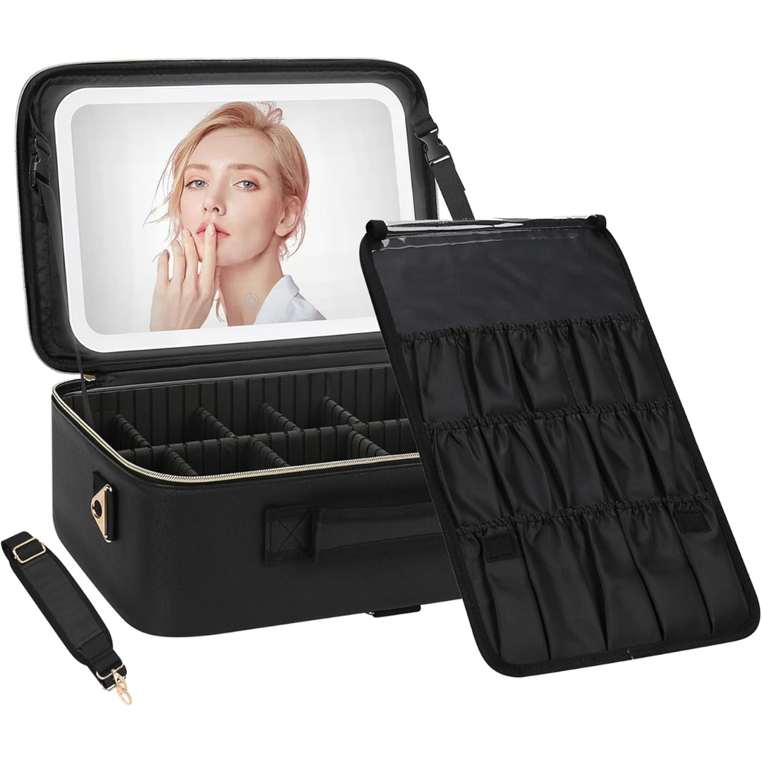 Makeup Bag with LED Mirror-Aldronix