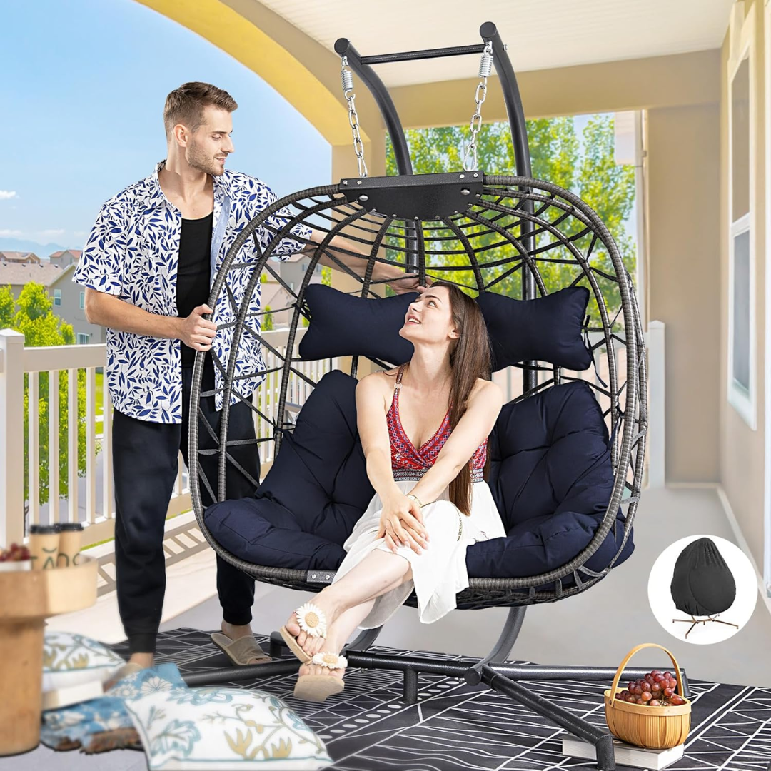 Double Swing Egg Chair-Aldronix