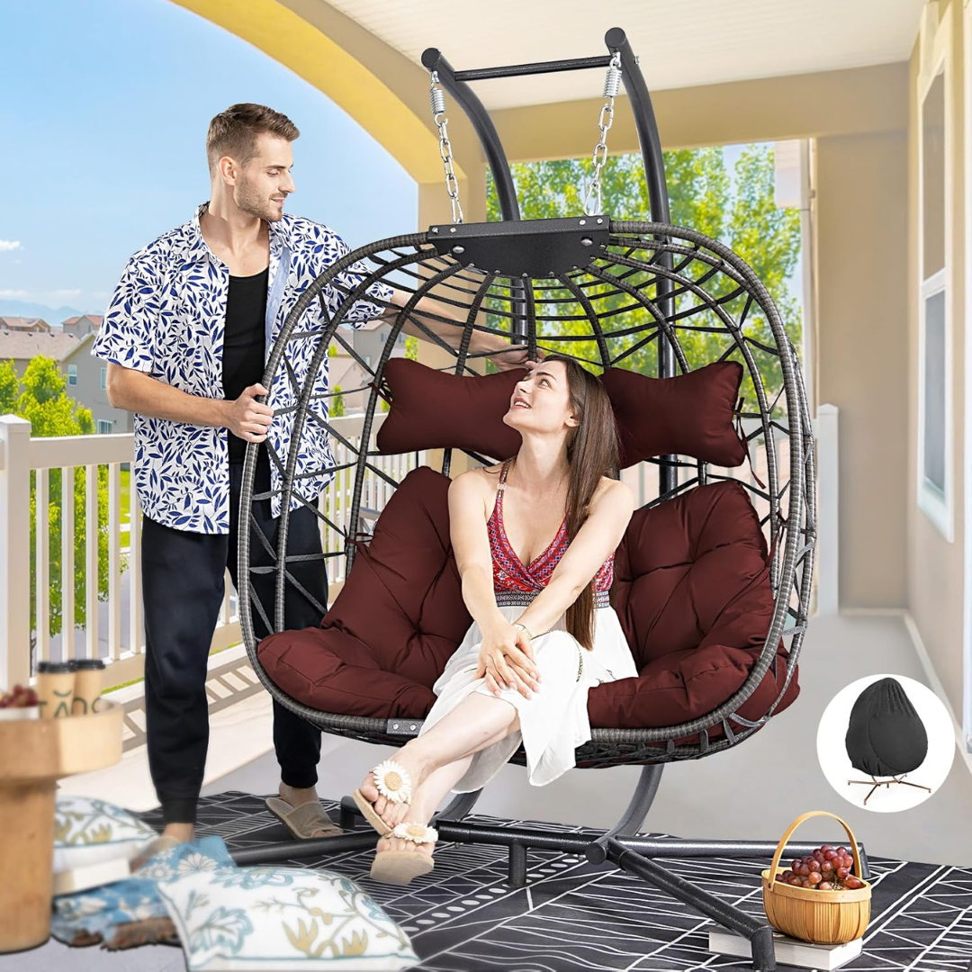 Double Swing Egg Chair-Aldronix