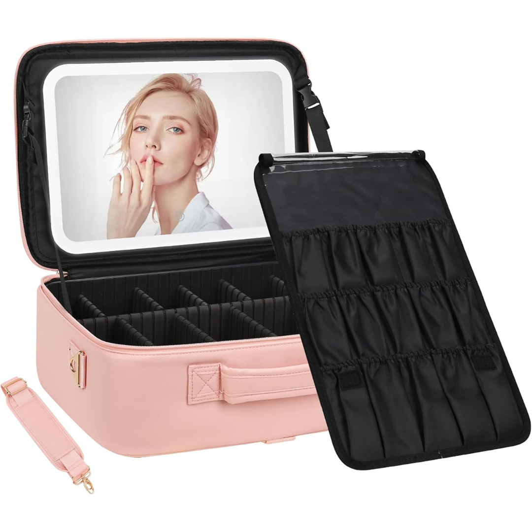 Makeup Bag with LED Mirror-Aldronix