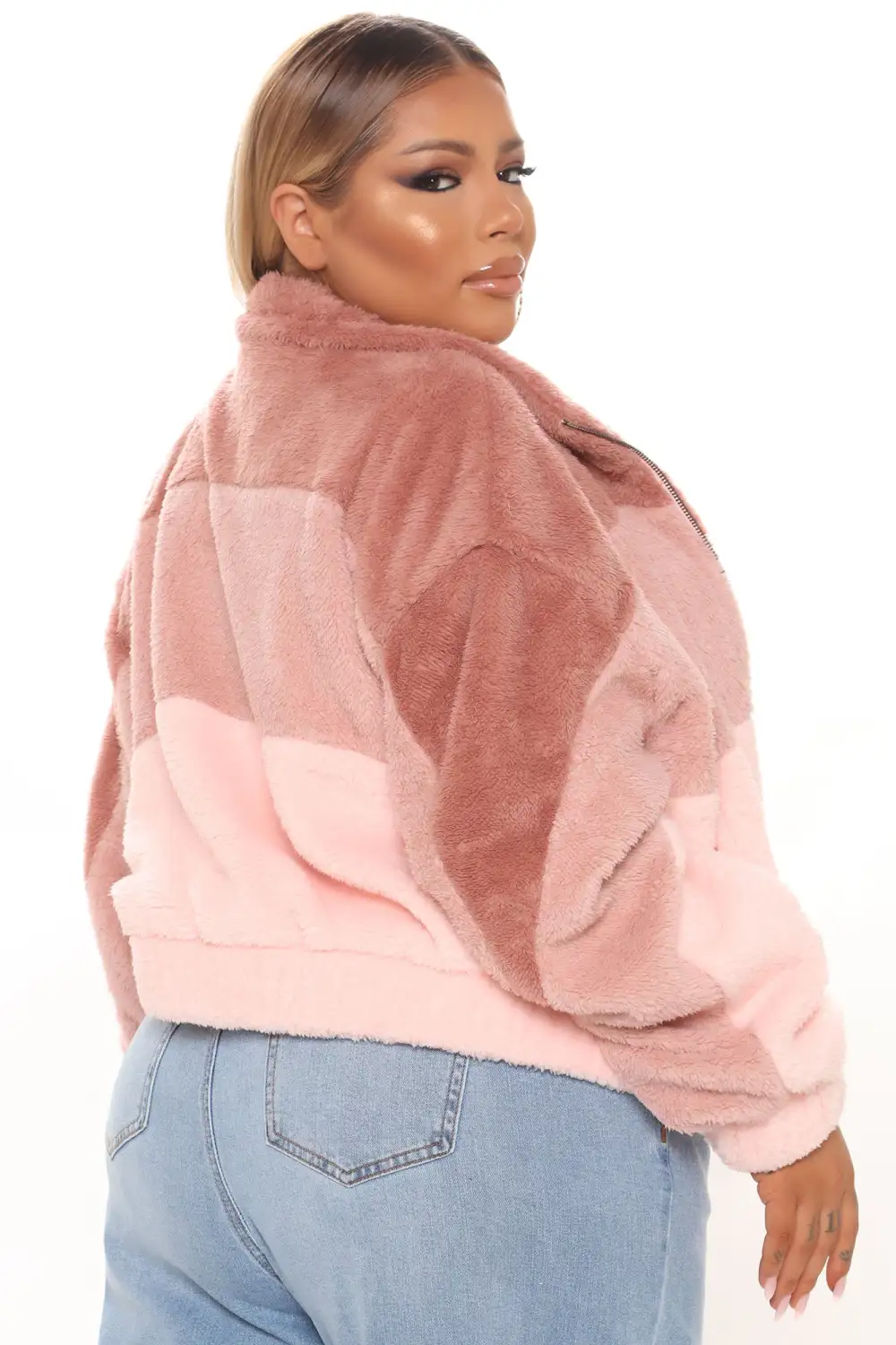 Cozy Little Teddy Jacket - Mauve/combo-Aldronix