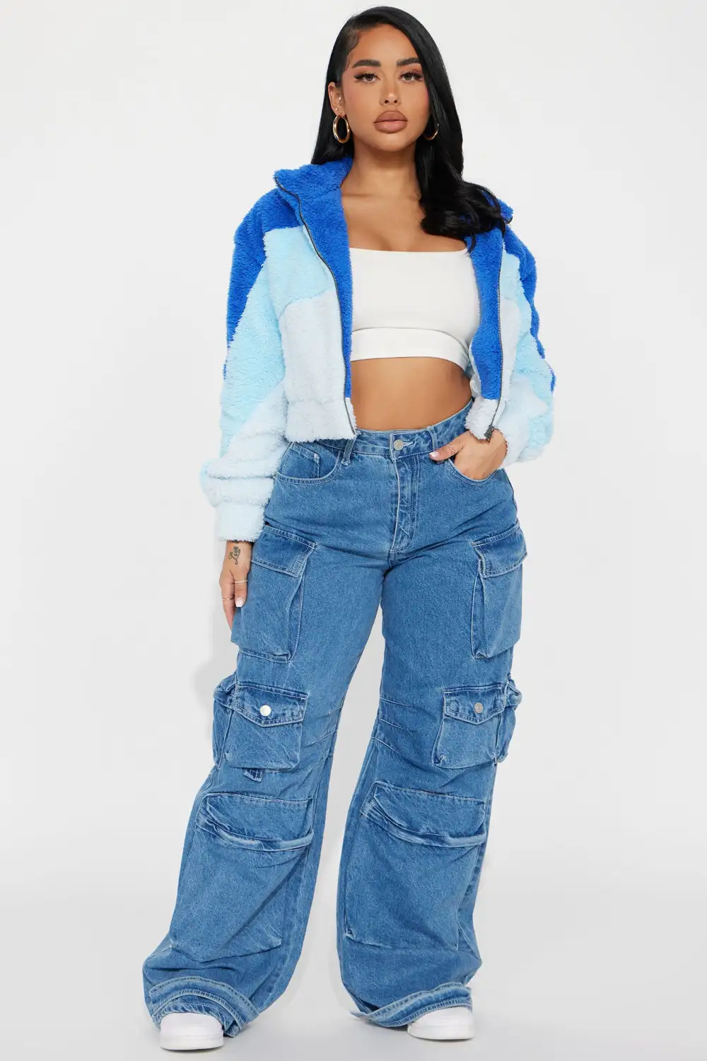 Cozy Little Teddy Jacket - Blue/combo-Aldronix