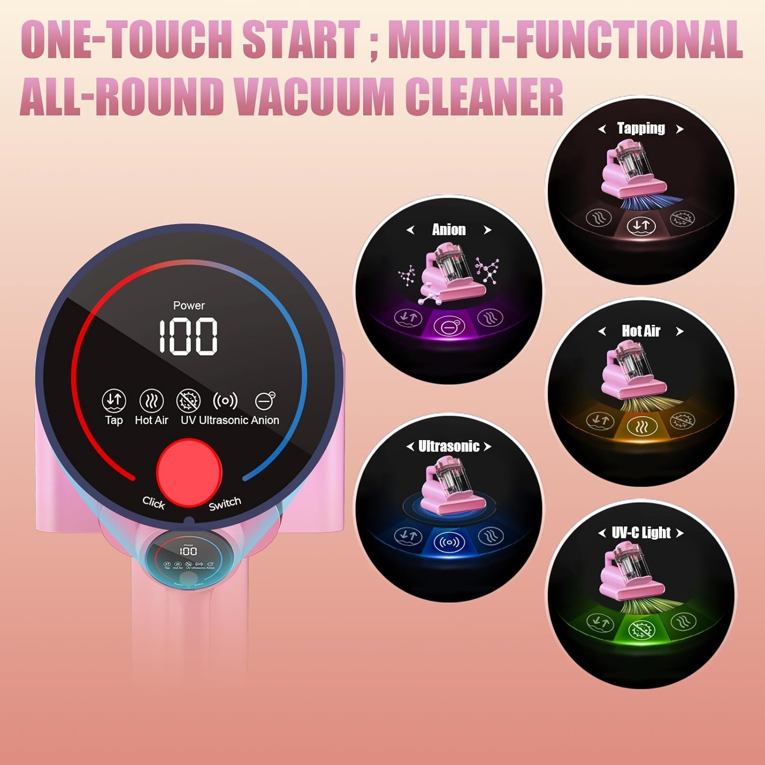 Mattress Vacuum Bed Vacuum Cleaner with 253.7nm UV-C Light