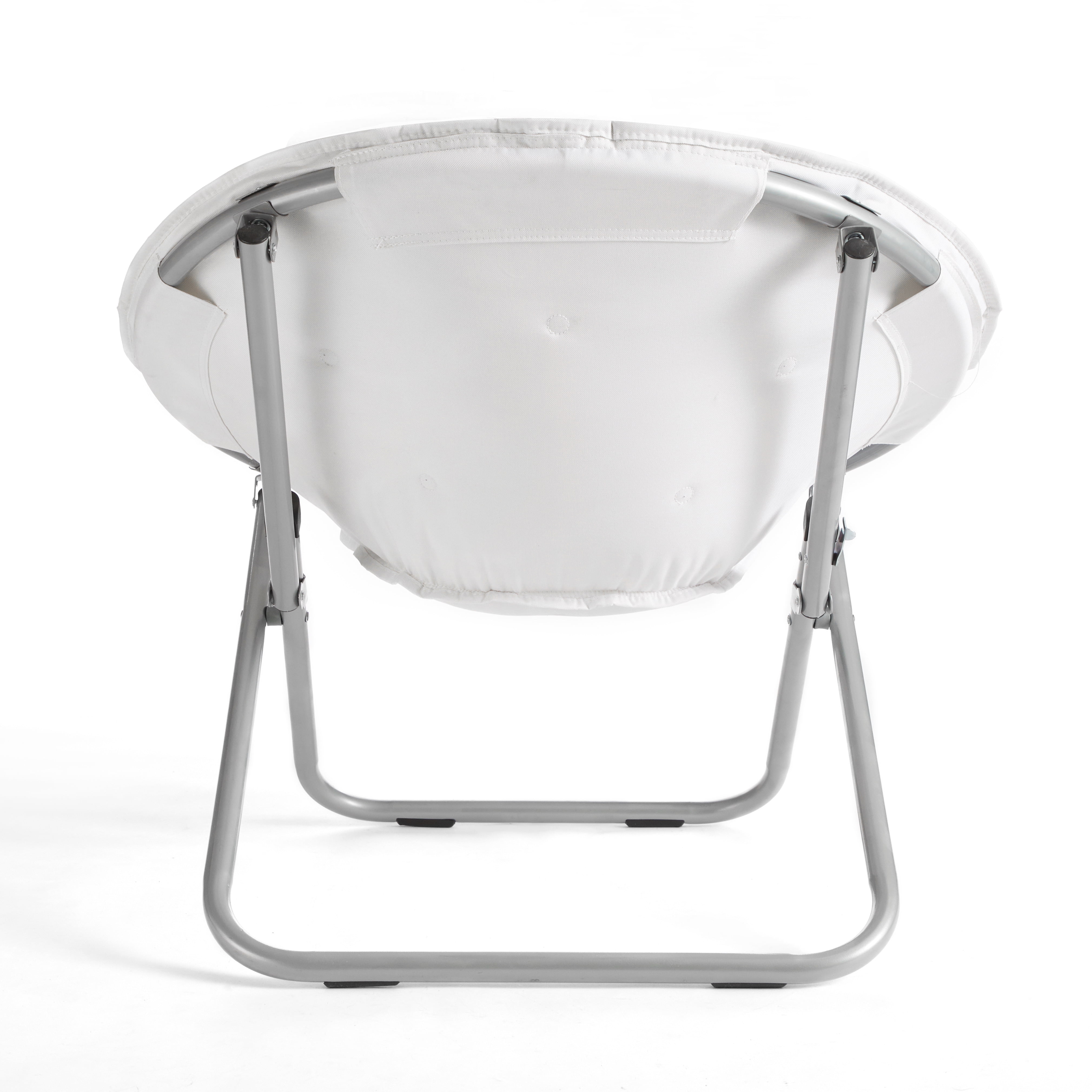 Large Super Soft Microsuede 30" Saucer Chair, Kids and Adults, White-Aldronix