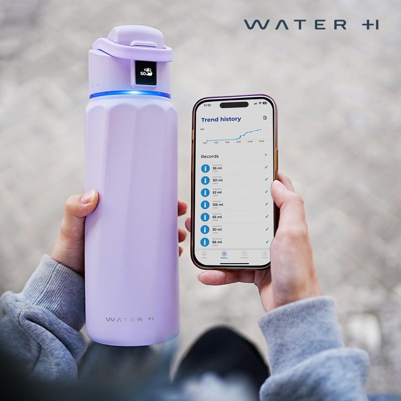 WATERH Boost Smart Water Bottle with APp - Vacuum Insulated Stainless Steel Thermal Cupfor Travel & Gym, Water Intake Tracker &Reminder, Portable Wide Mouth Water BottleIdeal-Aldronix