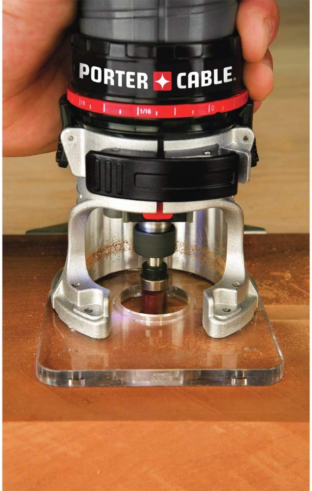 PORTER-CABLE Router, 4.5-Amp, Single Speed 31,000 RPM, Trims 1/4-Inch Laminate, Corded (PCE6430)-Aldronix