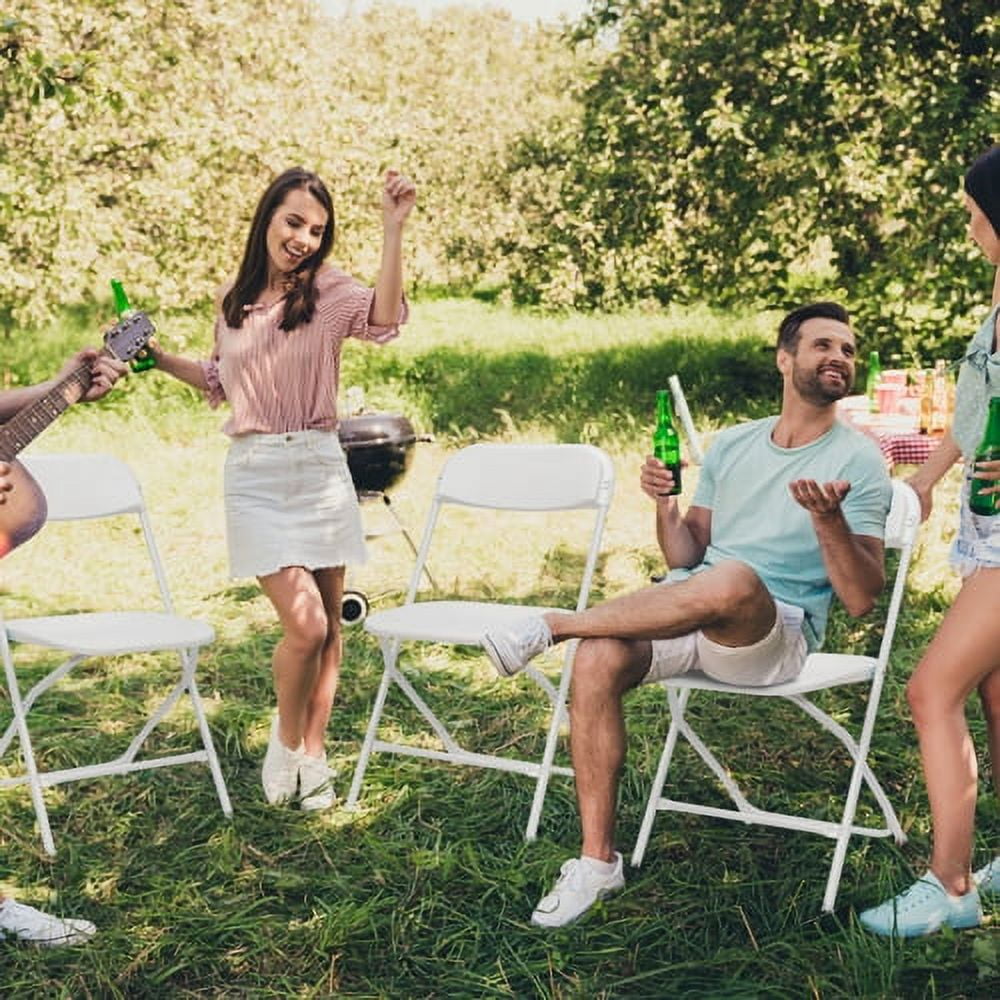 10 Pcs Folding Chairs for Wedding, Commercial Activities, White-Aldronix