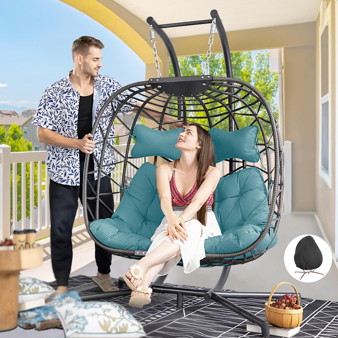 Double Swing Egg Chair-Aldronix