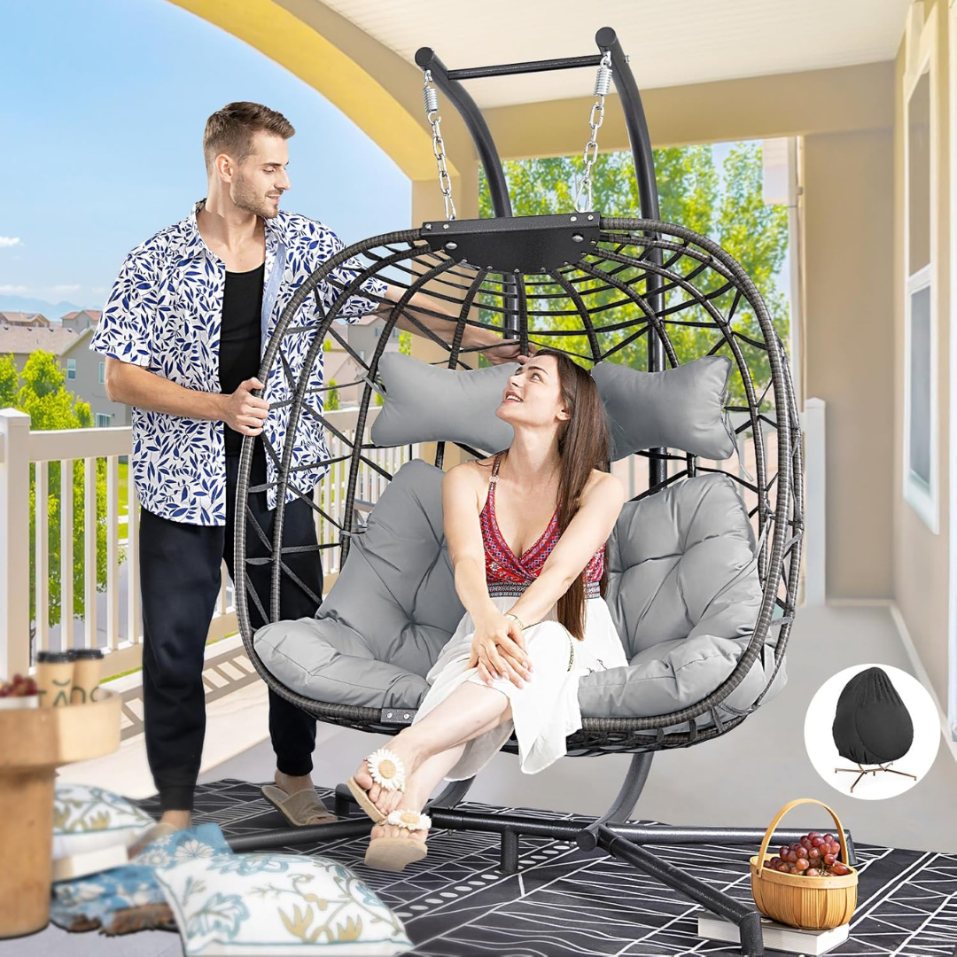 Double Swing Egg Chair-Aldronix