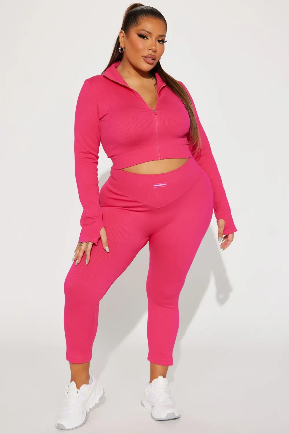 Effortless Ribbed Jacket - Fuchsia-Aldronix