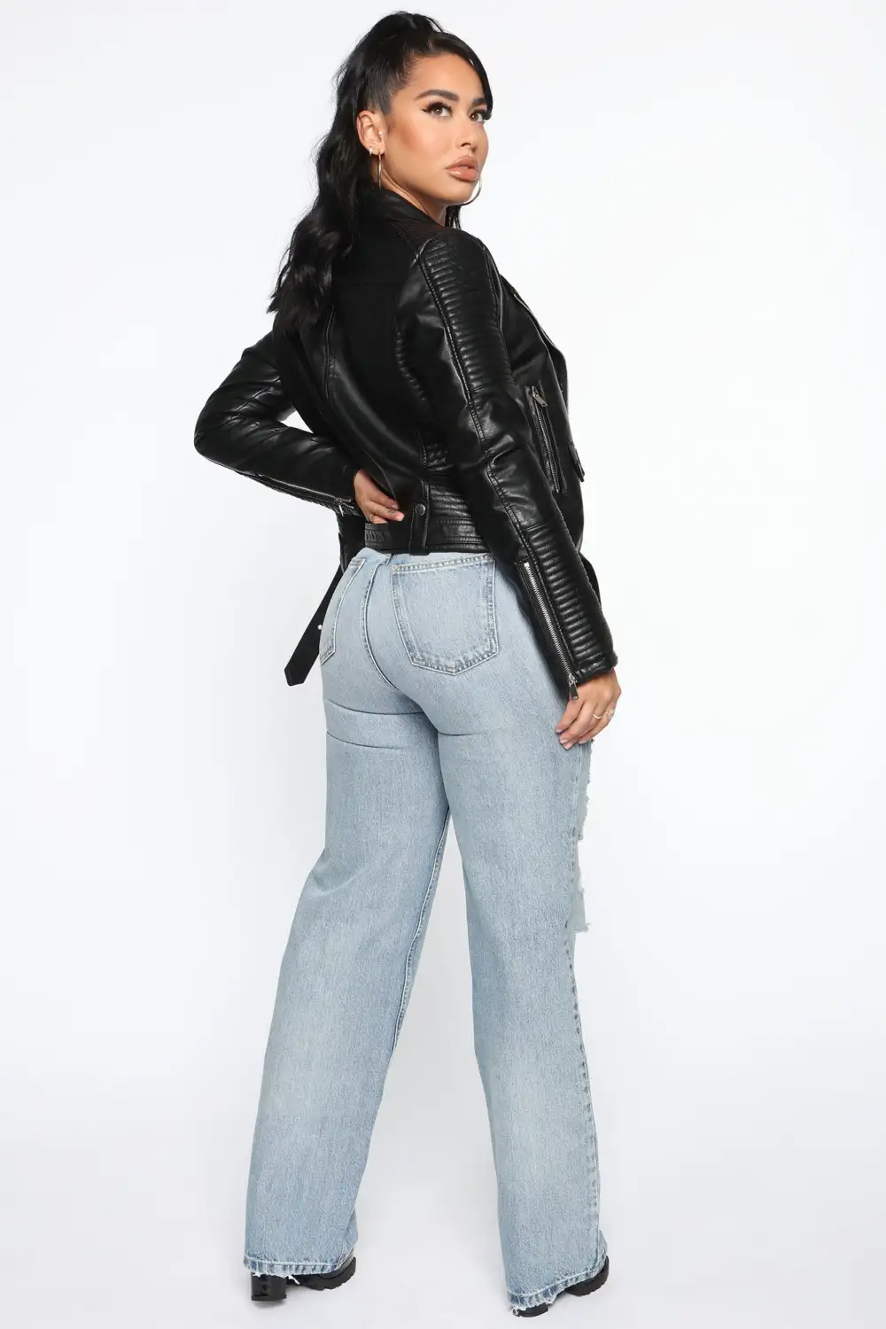 Can't Stop Me Now PU Leather Jacket - Black-Aldronix