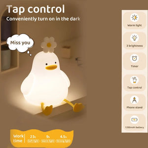 Cute Duck Led Rechargeable Night Light-Aldronix