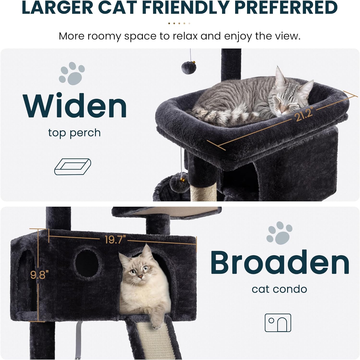 Larger Cat Tree Tower Condo for Indoor Kitties-Aldronix