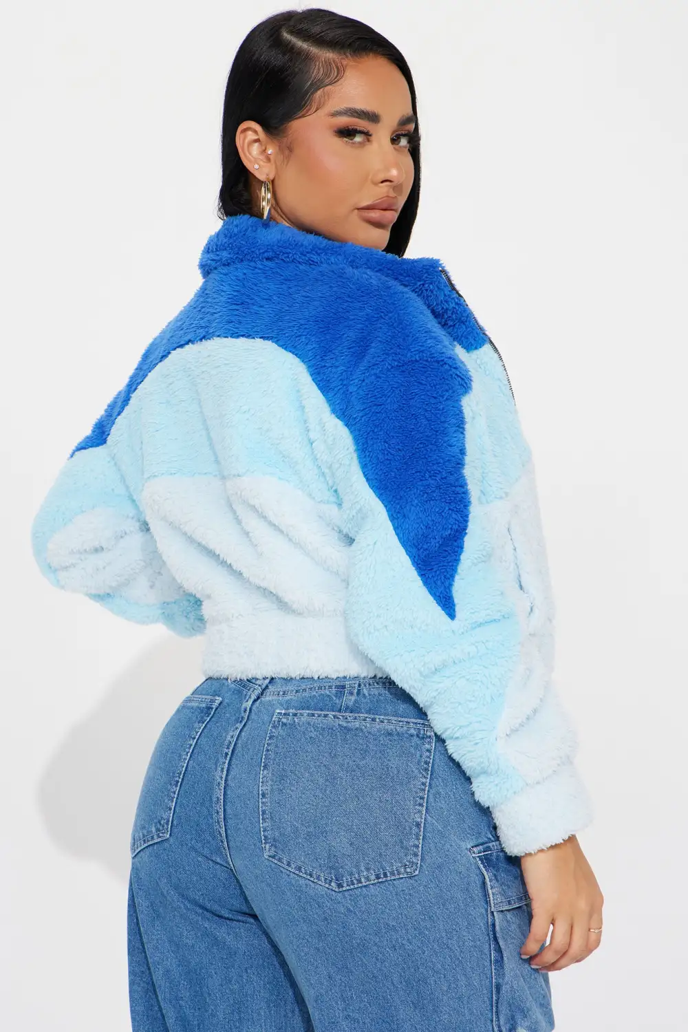 Cozy Little Teddy Jacket - Blue/combo-Aldronix