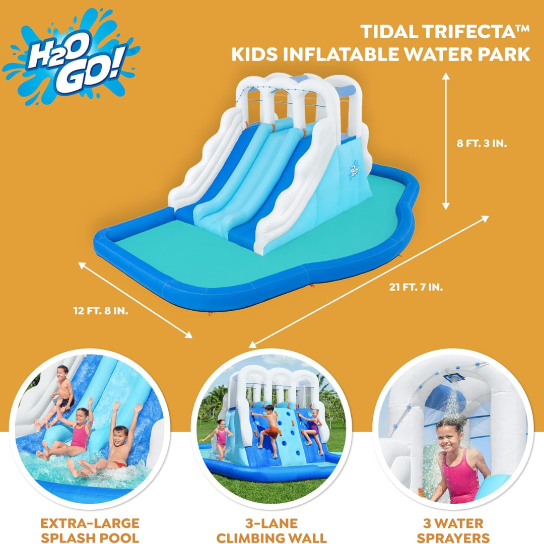 Inflatable Triple Slide - Splash Pool Water Park-Aldronix