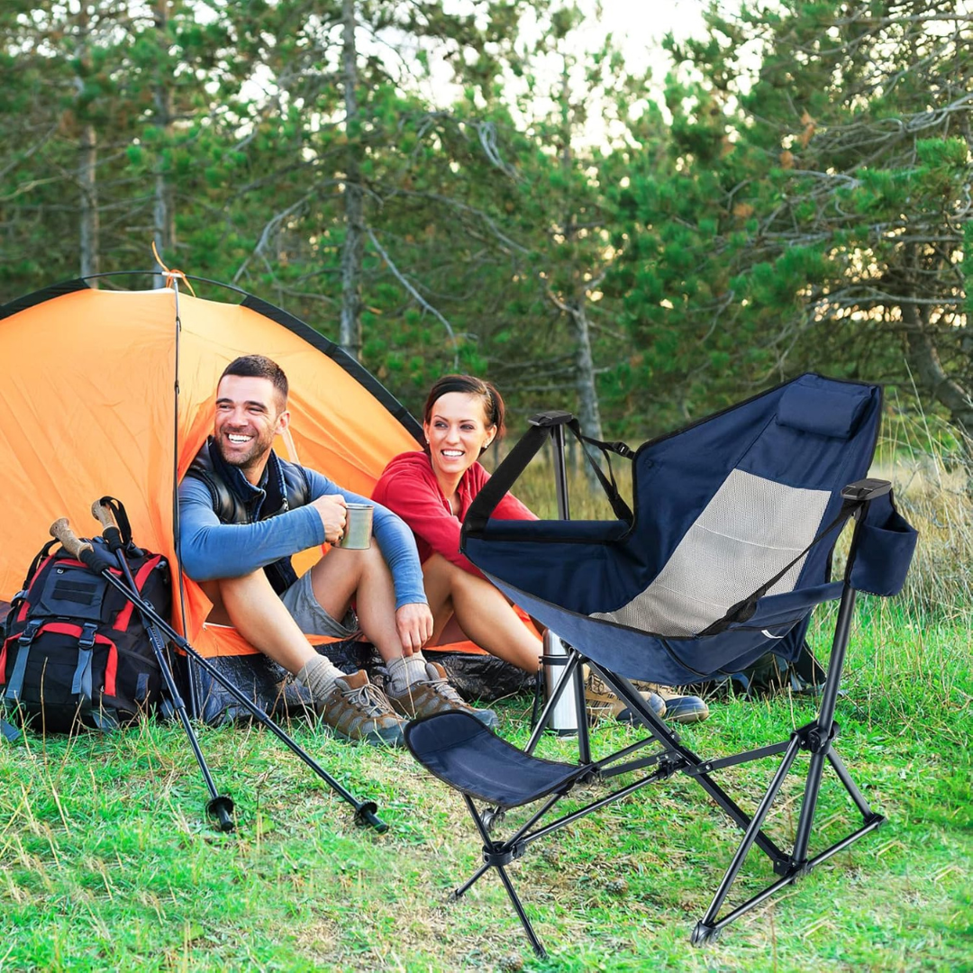 Folding Swing Chair with Retractable Footrest-Aldronix