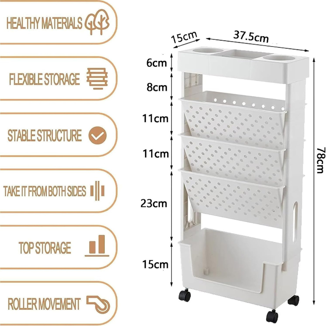 Movable Bookshelf Cart-Aldronix