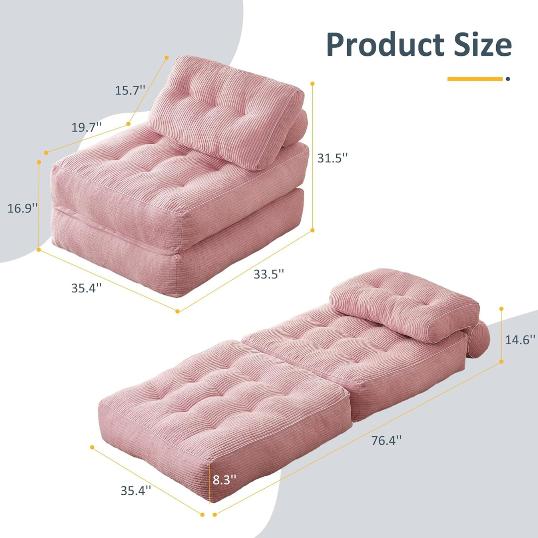 Futon Sofa Bed - Floor Couch for Adults Chair for Living Room-Aldronix