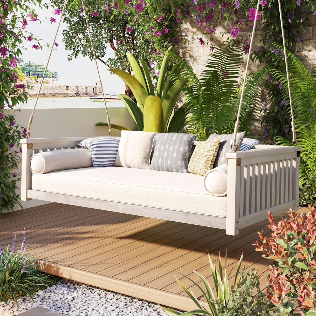Porch Swing with Ropes for Backyard-Aldronix