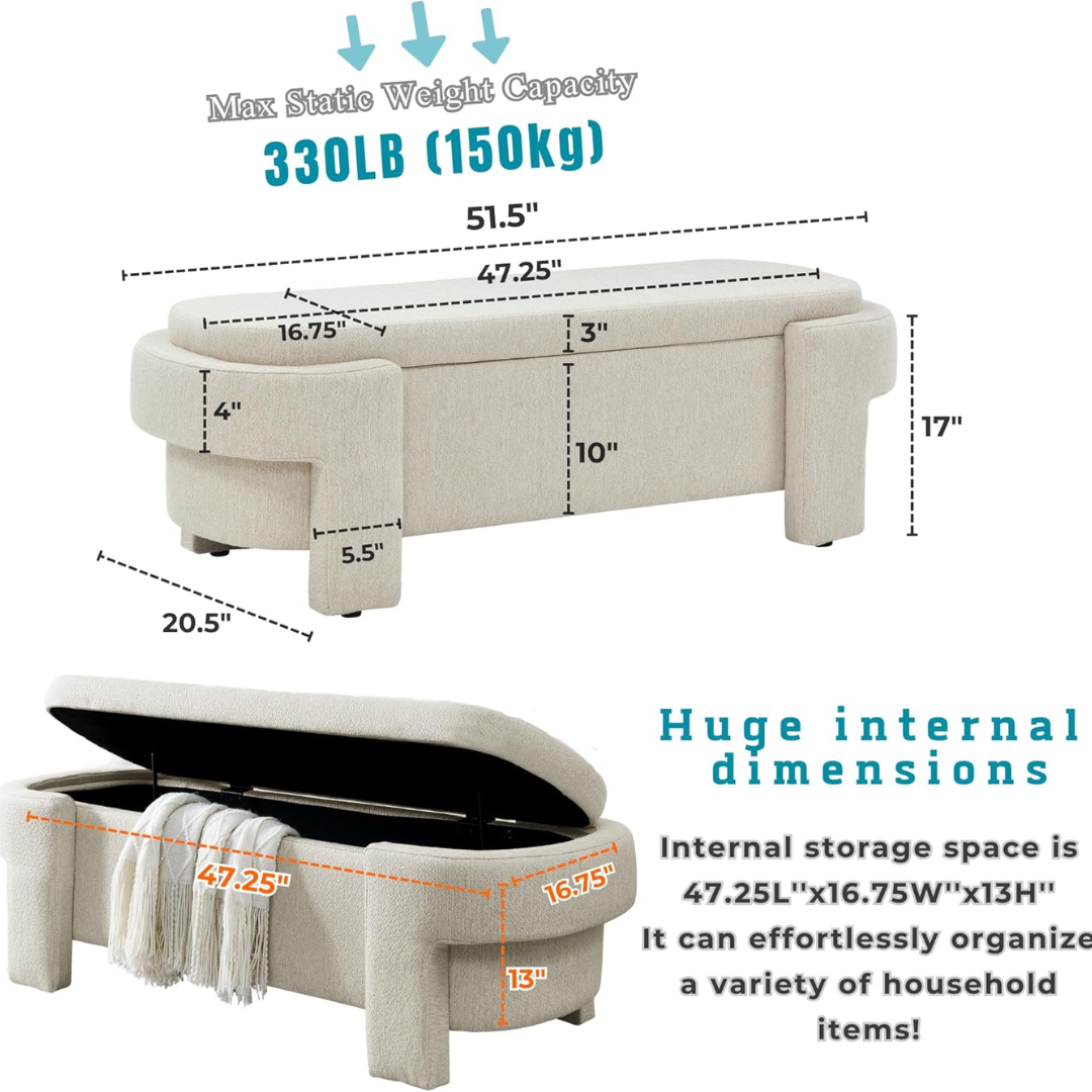 Oval Storage Bench-Aldronix
