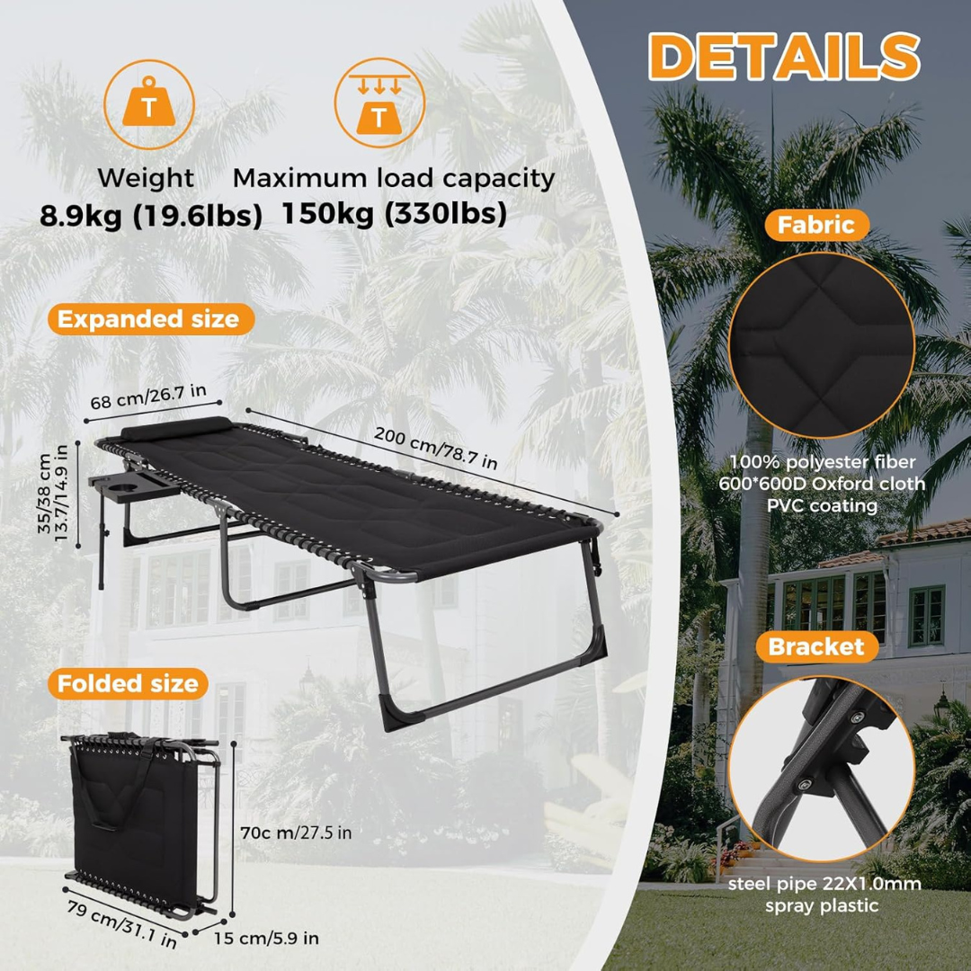 Beach Reclining Patio Pool Chair-Aldronix