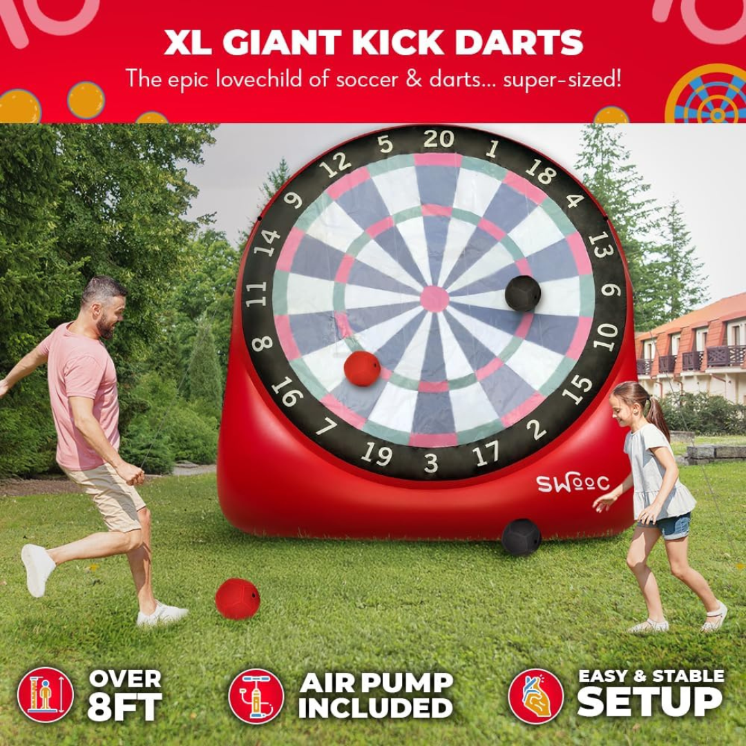 Giant Kick Darts with 15+ Games Included-Aldronix
