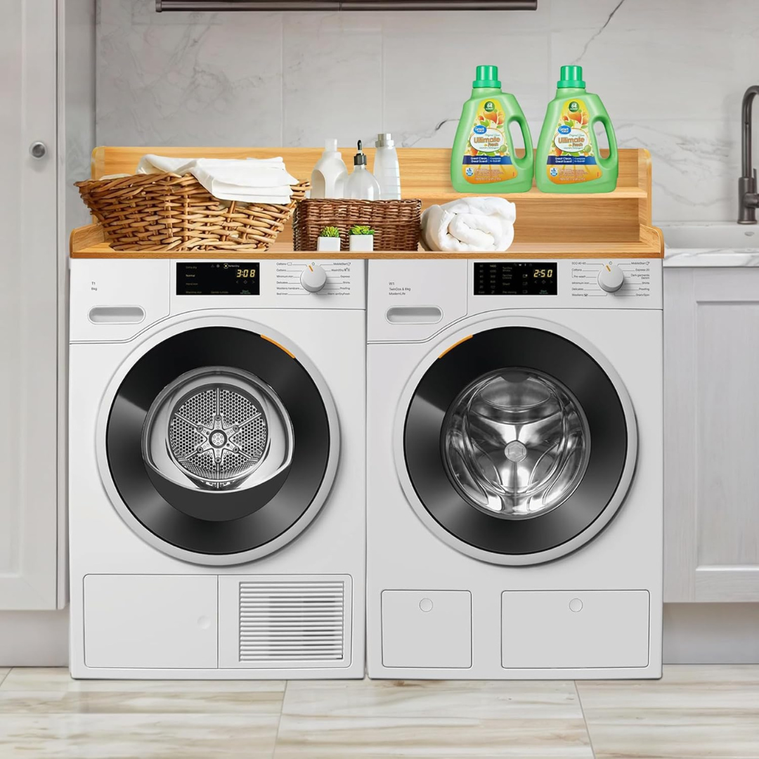 Laundry Countertop with 2-Tier Shelf-Aldronix