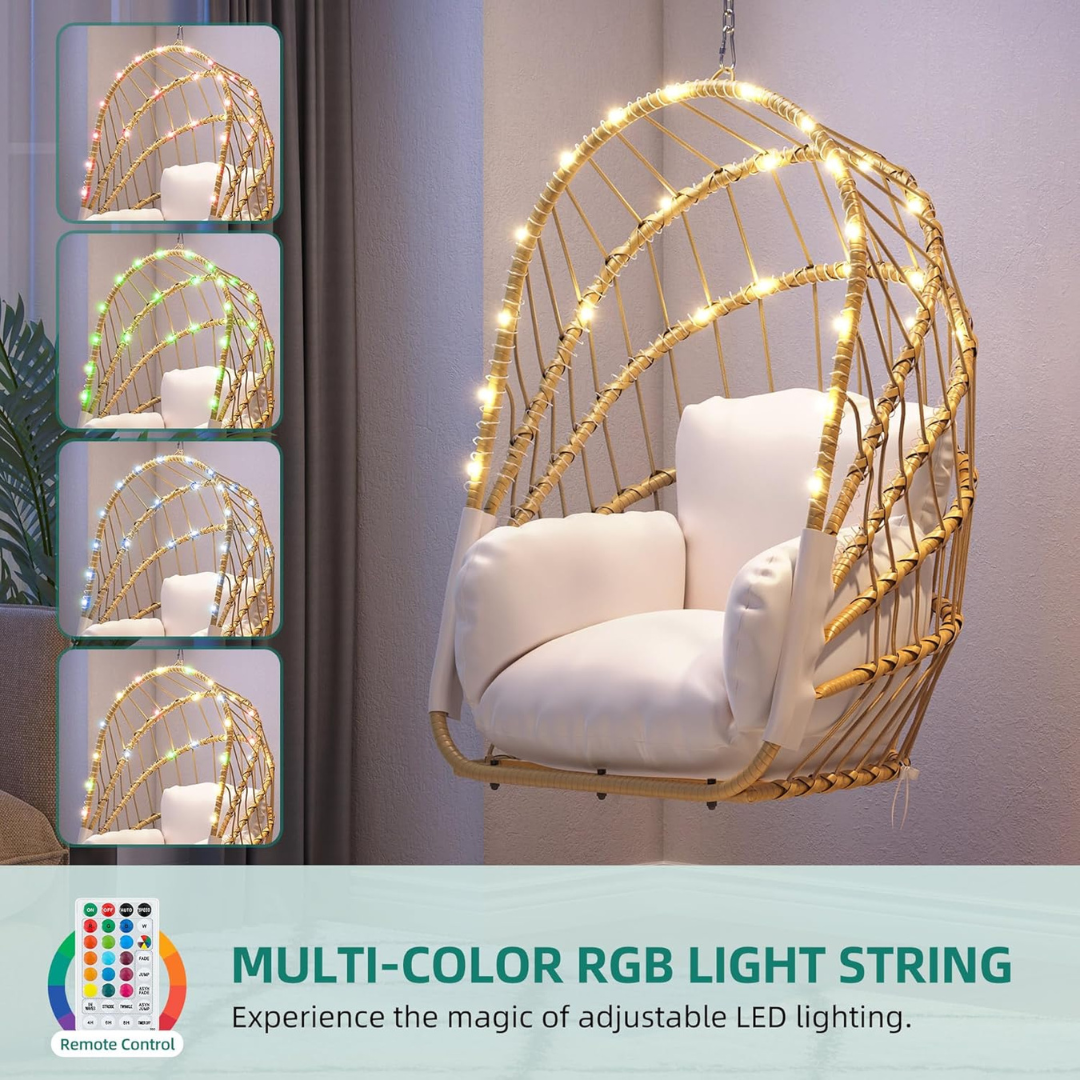 Hanging Rattan Wicker Egg Chair-Aldronix