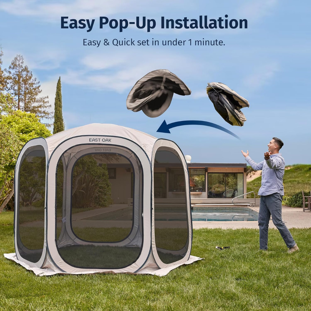 Screen House Tent Pop-Up -- Portable Screen Room Canopy-Aldronix