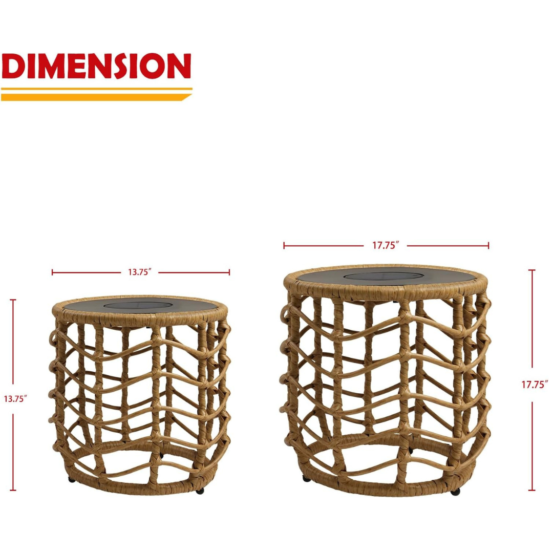 Solar Yard Boho Solar Nesting Tables-Aldronix