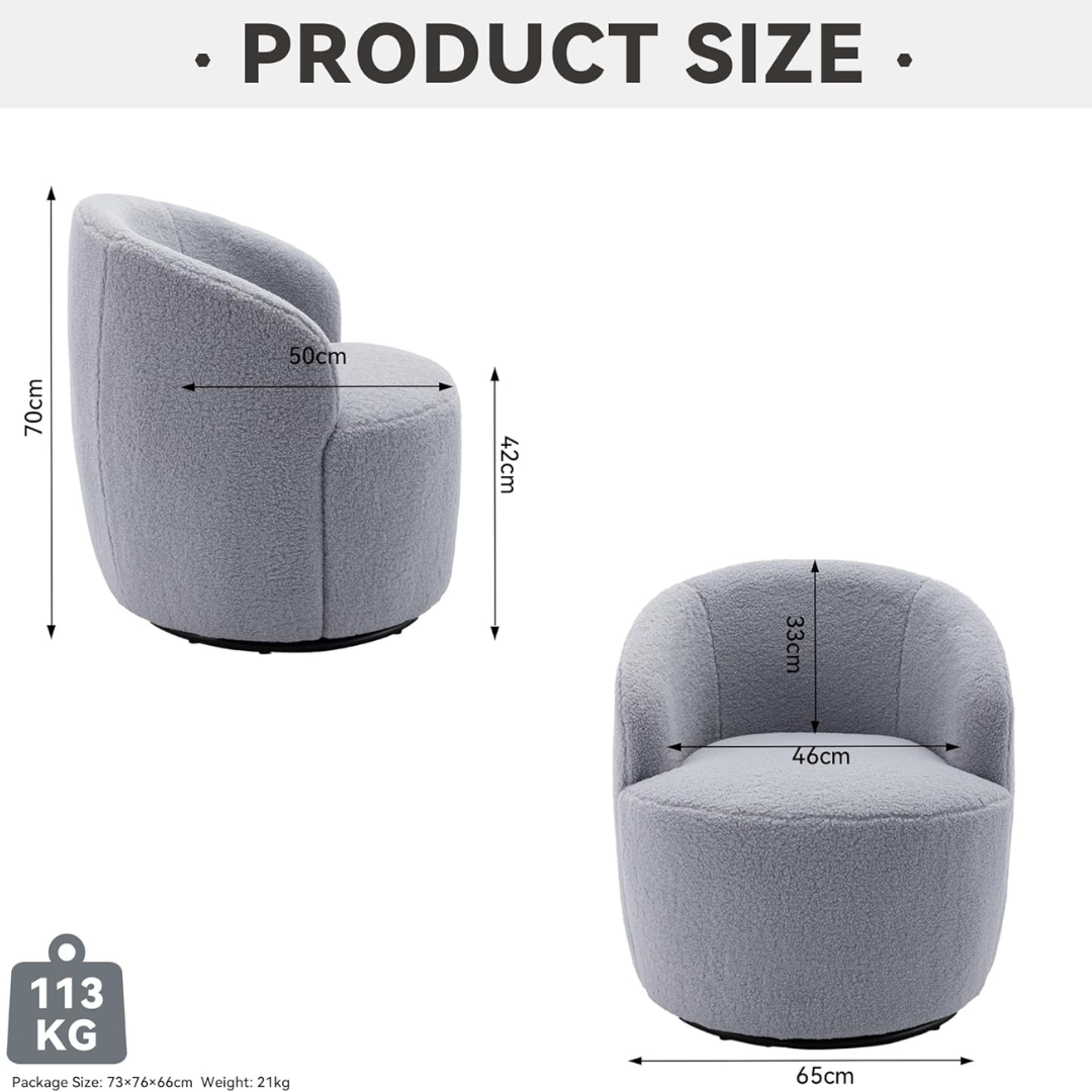 Teddy Swivel Cuddle Chair-Aldronix