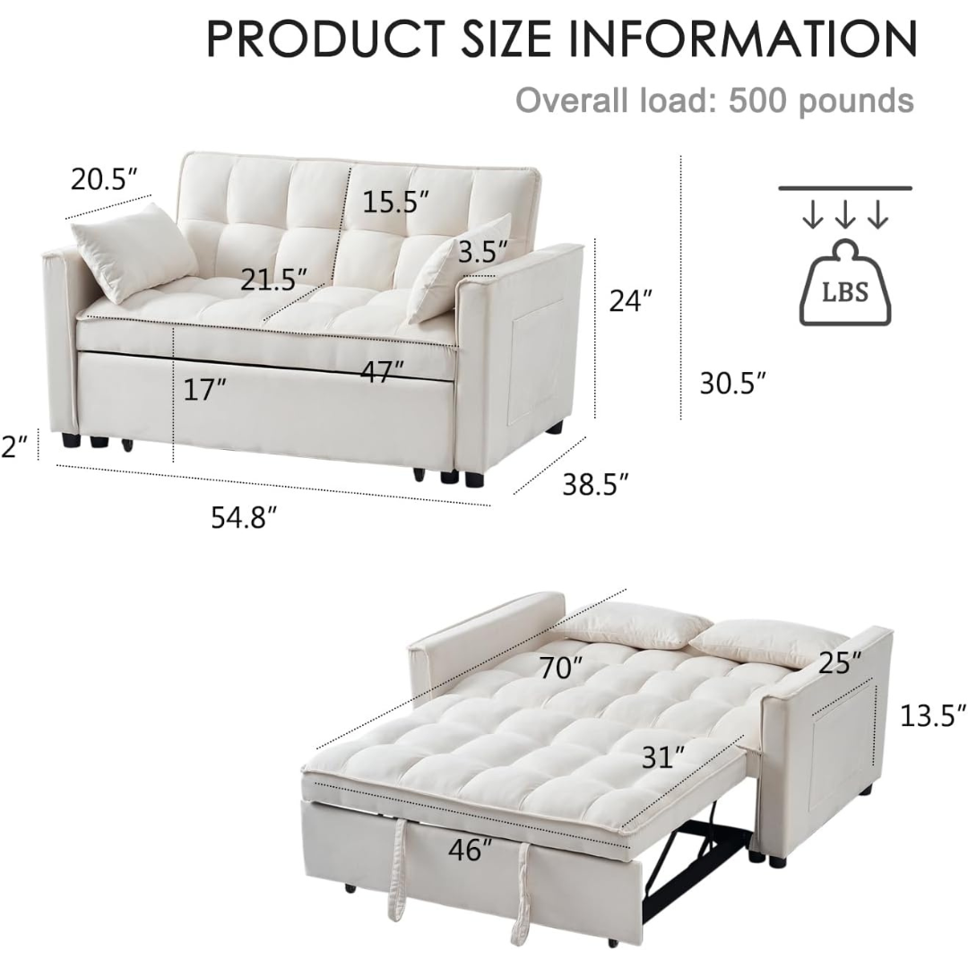 Sofa Bed with Adjustable Backrest-Aldronix
